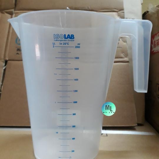 Ca nhựa có quai 2L, kẻ vạch xanh