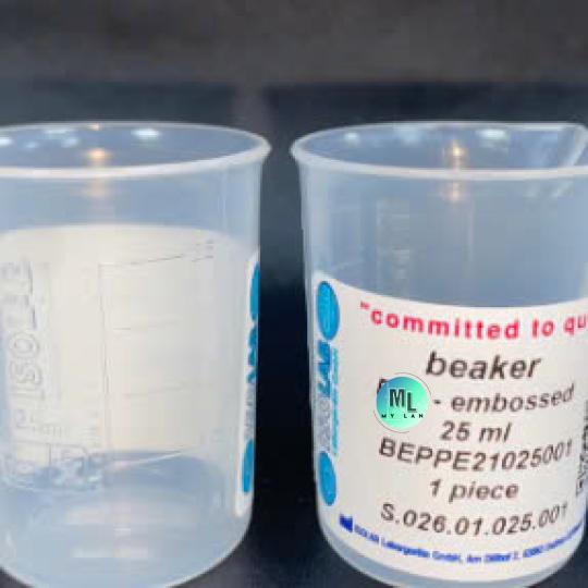 Cốc nhựa 25ml, vạch dập nổi